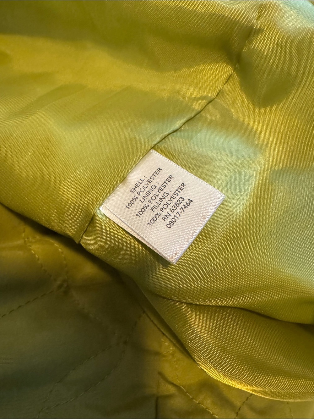 CJ Banks 1X Lime Green Quilted Puffer Vest Zip Front Plus Size - Picture 4 of 4